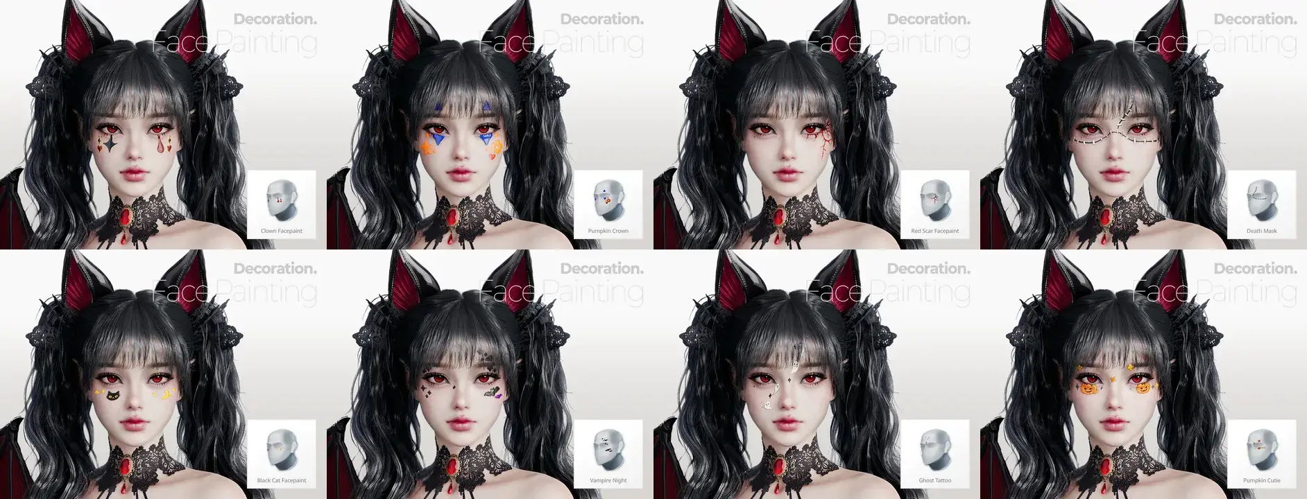 Halloweenské facepainty (Skin: Eyewear) v AION 2
