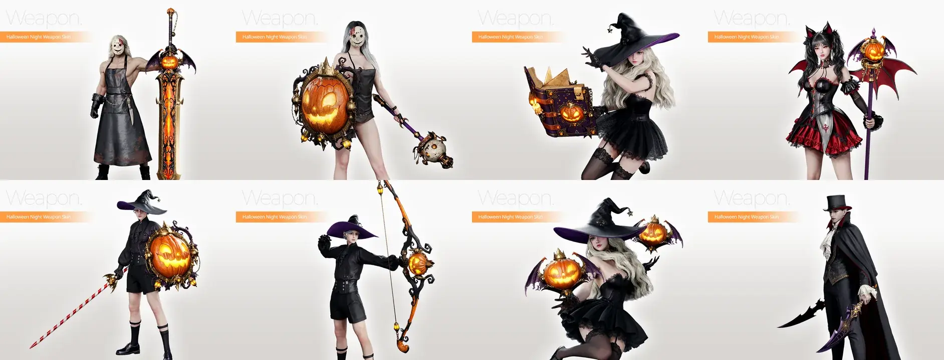 Zbraňové skiny Halloween Night pro osm tříd AION 2