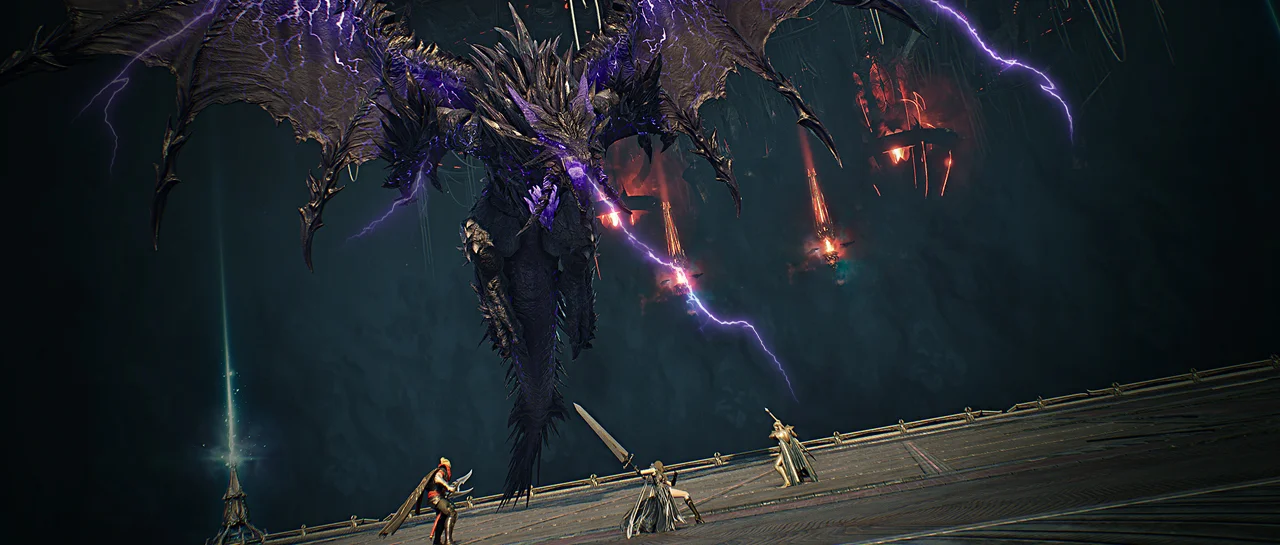 Raidboss Ludra in AION 2 gegen eine Spielergruppe