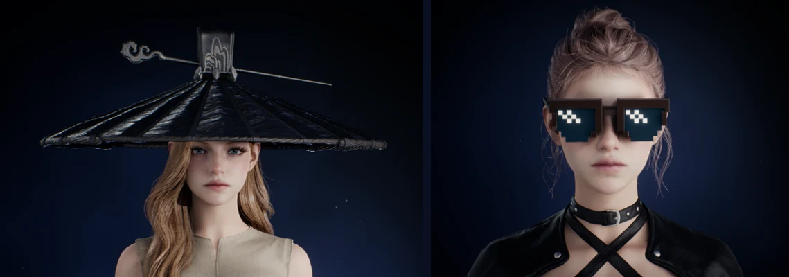 Black Conical Hat (Helm) und Dotted Glasses aus den Twitch Drops in AION 2