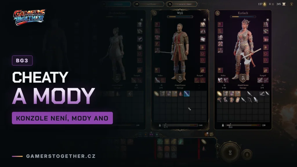 Baldur's Gate 3 cheaty a mody: konzole není, jak na oficiální Mod Manager