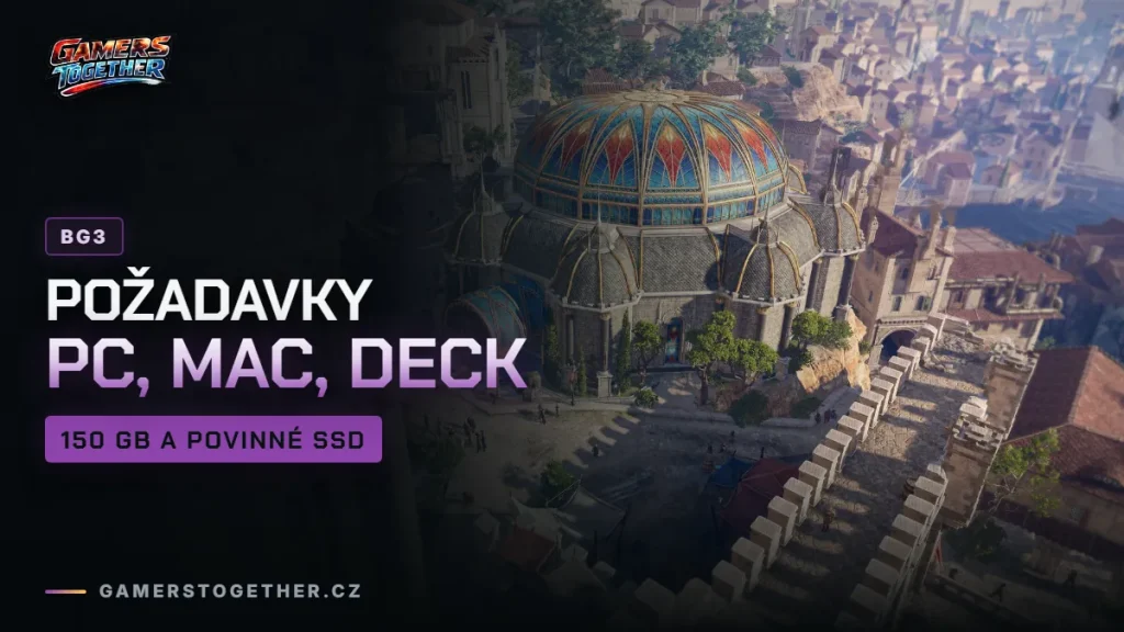 Baldur's Gate 3 požadavky na PC a Mac, Steam Deck a velikost hry