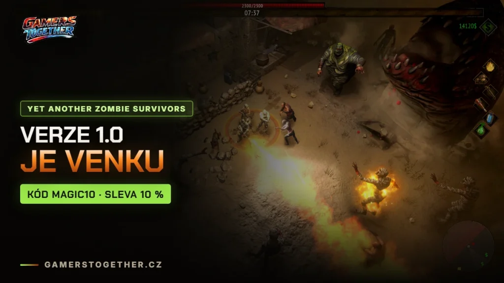 Yet Another Zombie Survivors: co přinesla verze 1.0 a sleva 10 % s kódem MAGIC10